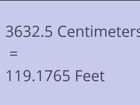 3632.5 CM TO FEET