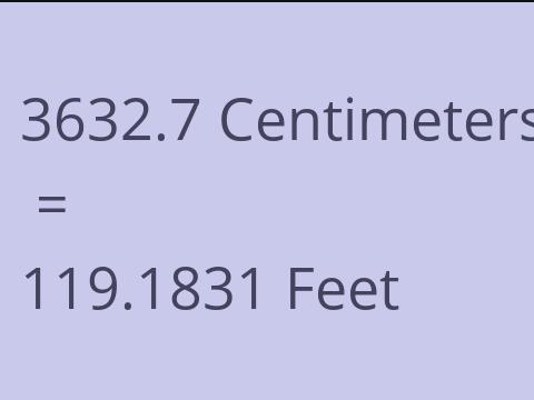 3632.7 CM TO FEET