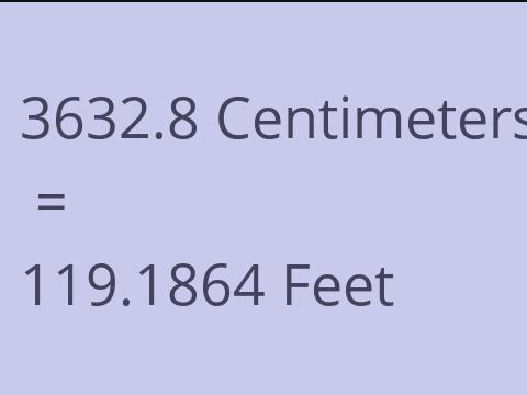 3632.8 CM TO FEET