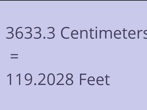 3633.3 CM TO FEET