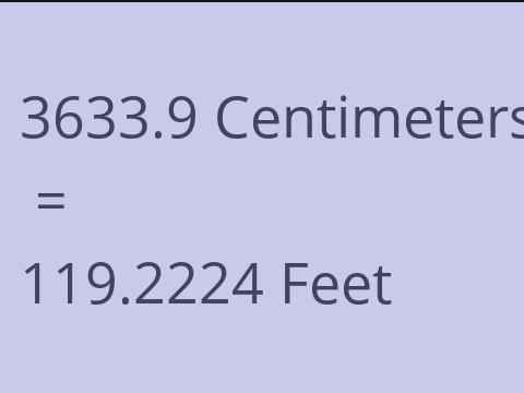 3633.9 CM TO FEET