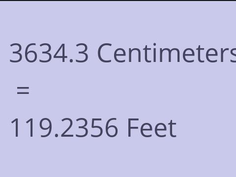 3634.3 CM TO FEET