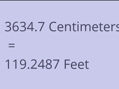 3634.7 CM TO FEET