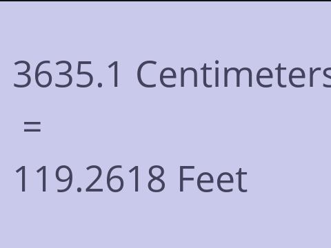 3635.1 CM TO FEET