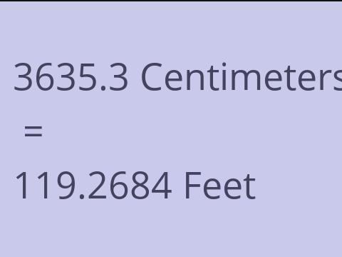 3635.3 CM TO FEET