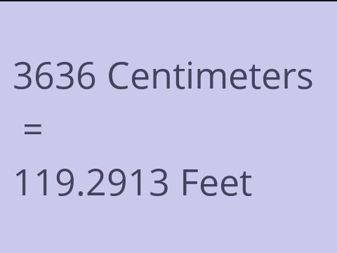3636 CM TO FEET