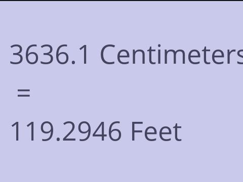 3636.1 CM TO FEET