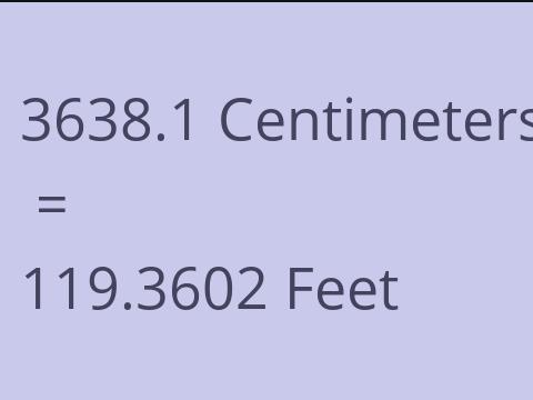 3638.1 CM TO FEET
