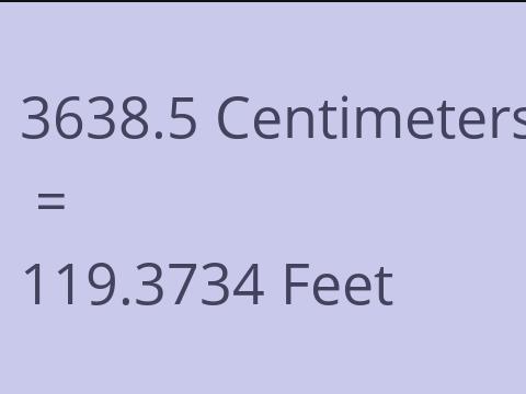 3638.5 CM TO FEET