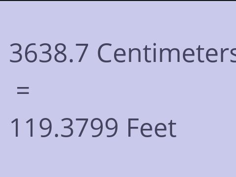 3638.7 CM TO FEET