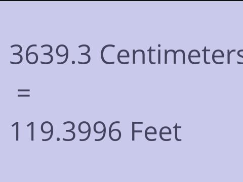 3639.3 CM TO FEET
