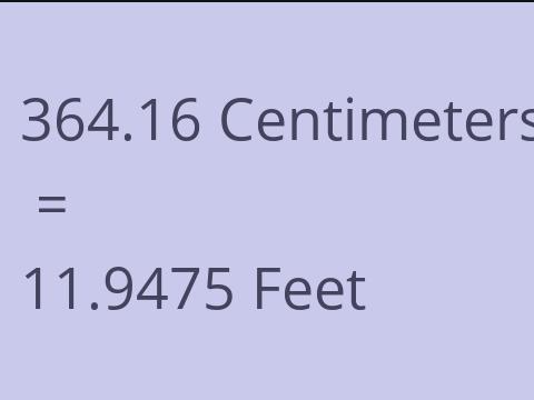 364.16 CM TO FEET