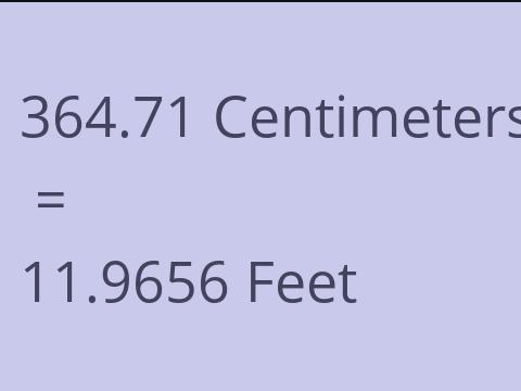 364.71 CM TO FEET