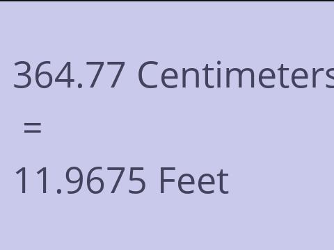 364.77 CM TO FEET