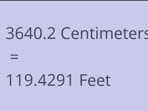 3640.2 CM TO FEET