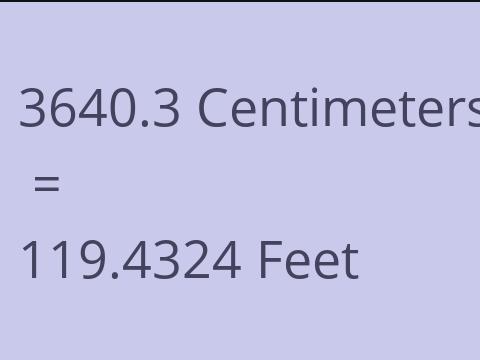 3640.3 CM TO FEET
