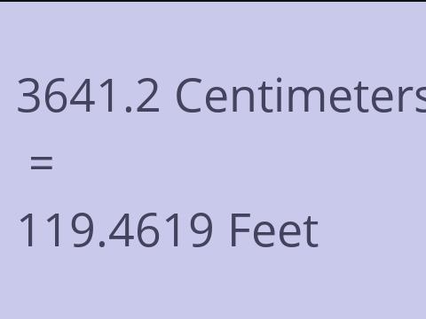 3641.2 CM TO FEET