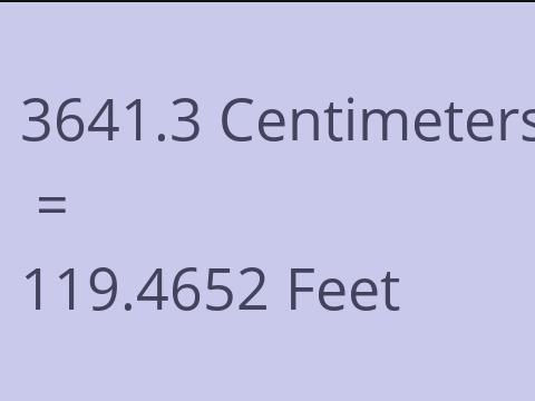 3641.3 CM TO FEET