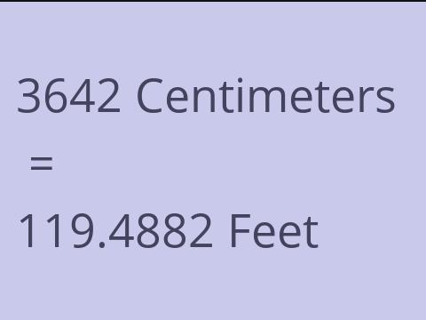 3642 CM TO FEET