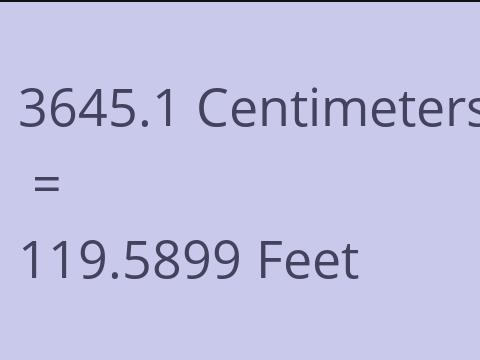 3645.1 CM TO FEET