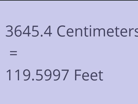 3645.4 CM TO FEET