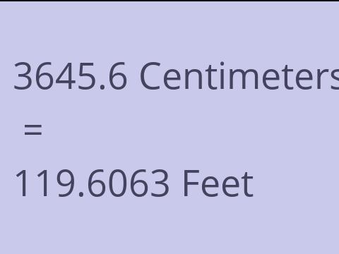3645.6 CM TO FEET