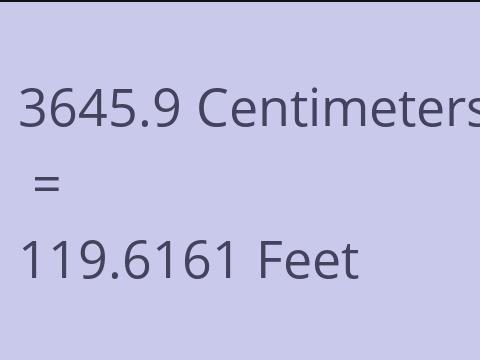 3645.9 CM TO FEET