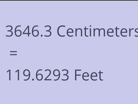 3646.3 CM TO FEET