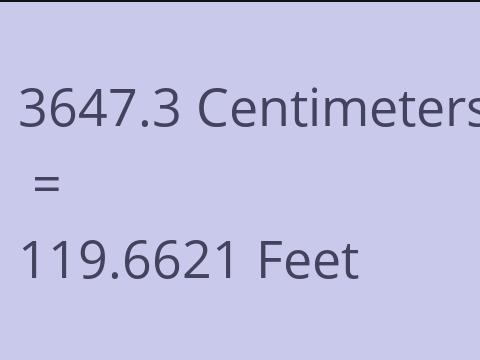 3647.3 CM TO FEET