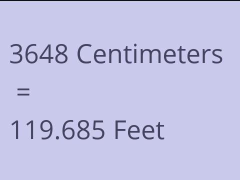3648 CM TO FEET