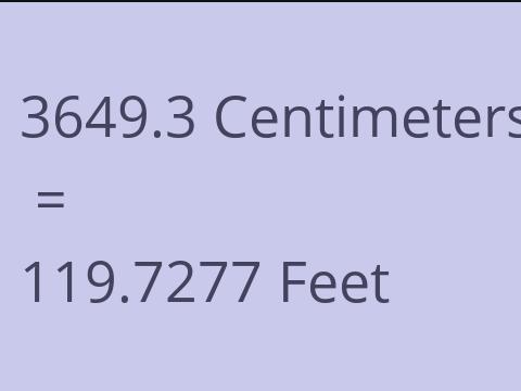 3649.3 CM TO FEET