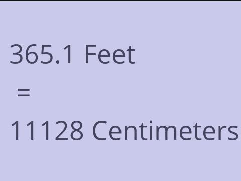 365.1 FEET TO CM