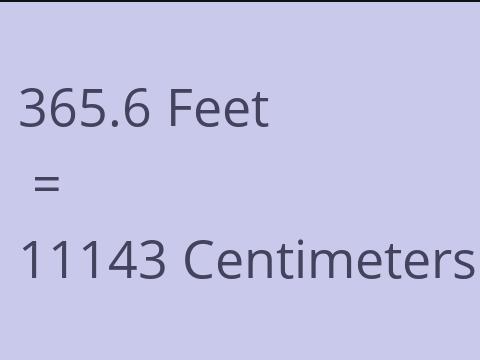 365.6 FEET TO CM