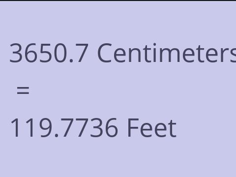 3650.7 CM TO FEET