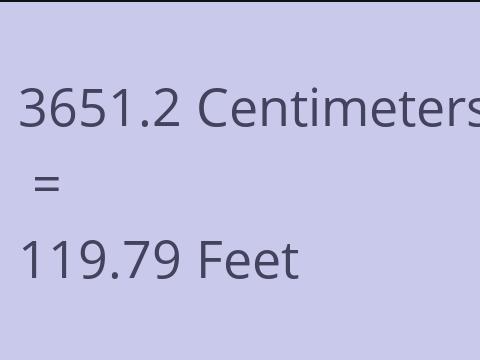 3651.2 CM TO FEET
