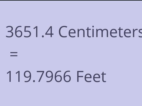 3651.4 CM TO FEET