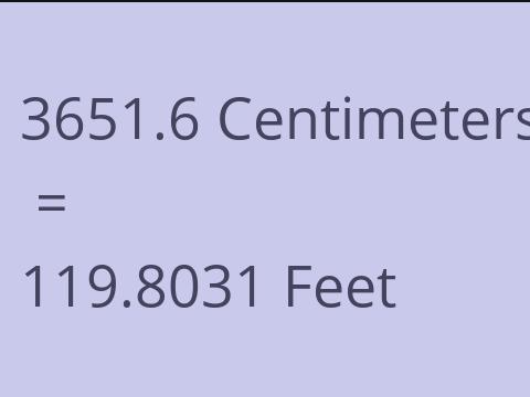 3651.6 CM TO FEET