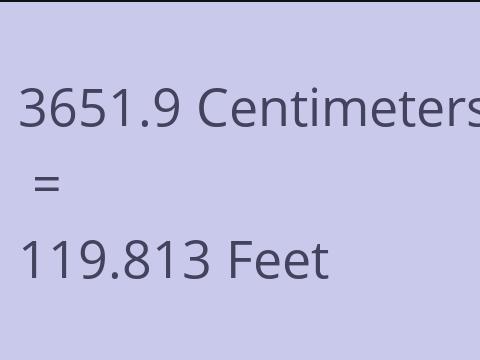 3651.9 CM TO FEET