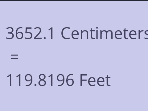 3652.1 CM TO FEET