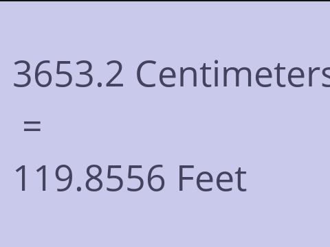 3653.2 CM TO FEET