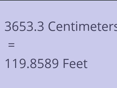 3653.3 CM TO FEET