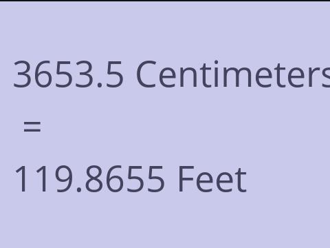 3653.5 CM TO FEET