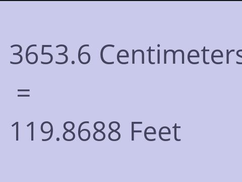 3653.6 CM TO FEET