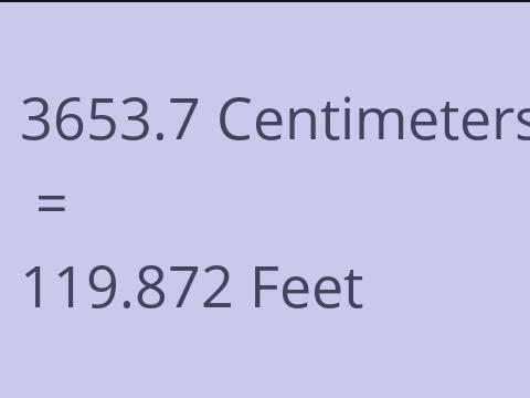 3653.7 CM TO FEET