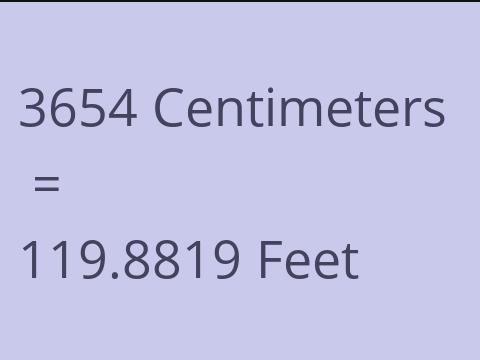 3654 CM TO FEET