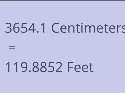 3654.1 CM TO FEET