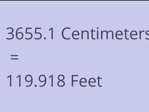 3655.1 CM TO FEET