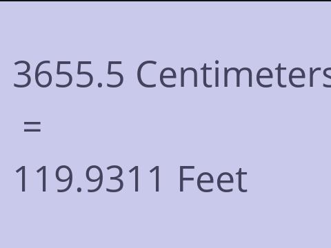3655.5 CM TO FEET