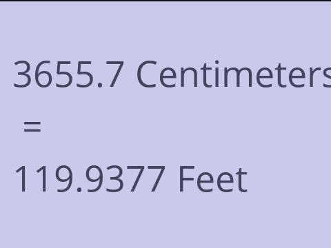 3655.7 CM TO FEET