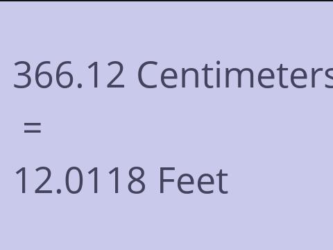 366.12 CM TO FEET